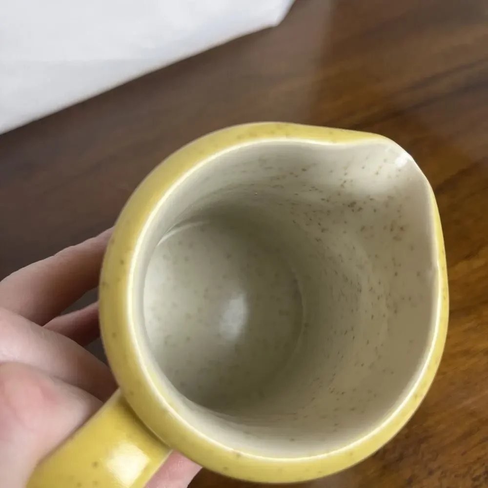 Imperial Ironstone Lemon N Lime Creamer By W. Dalton, Specked Yellow, Japan Made